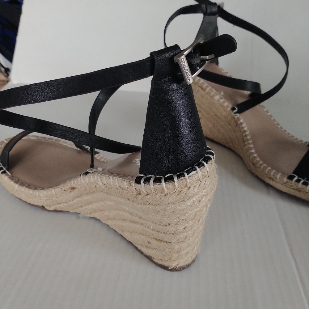 Charles by Charles David. Black Natural Nola Wedge Sandals 10M - Picture 12 of 12
